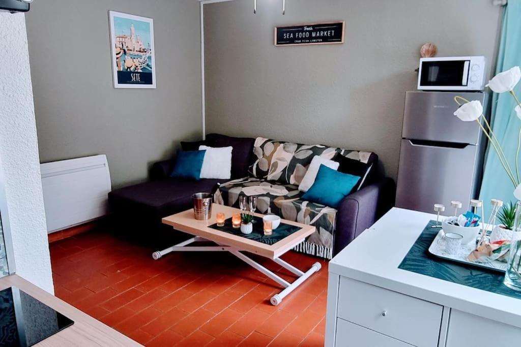 Le Marine Rez De Jardin Direct Plage Parking Prive Climatise Sète Extérieur photo